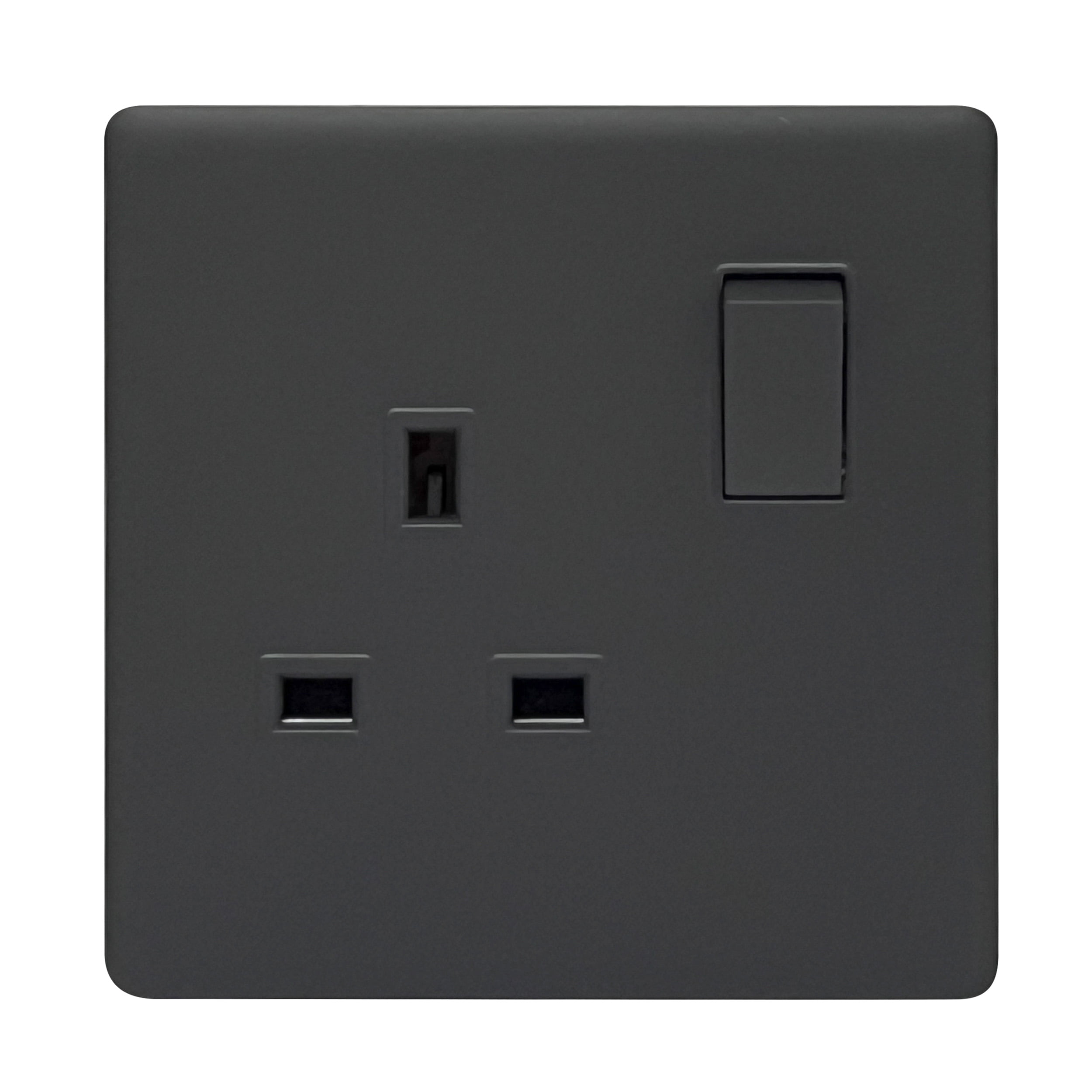 Admore 13A 1 Gang Switched Socket — Elegant Soft Touch Grey (SB405)