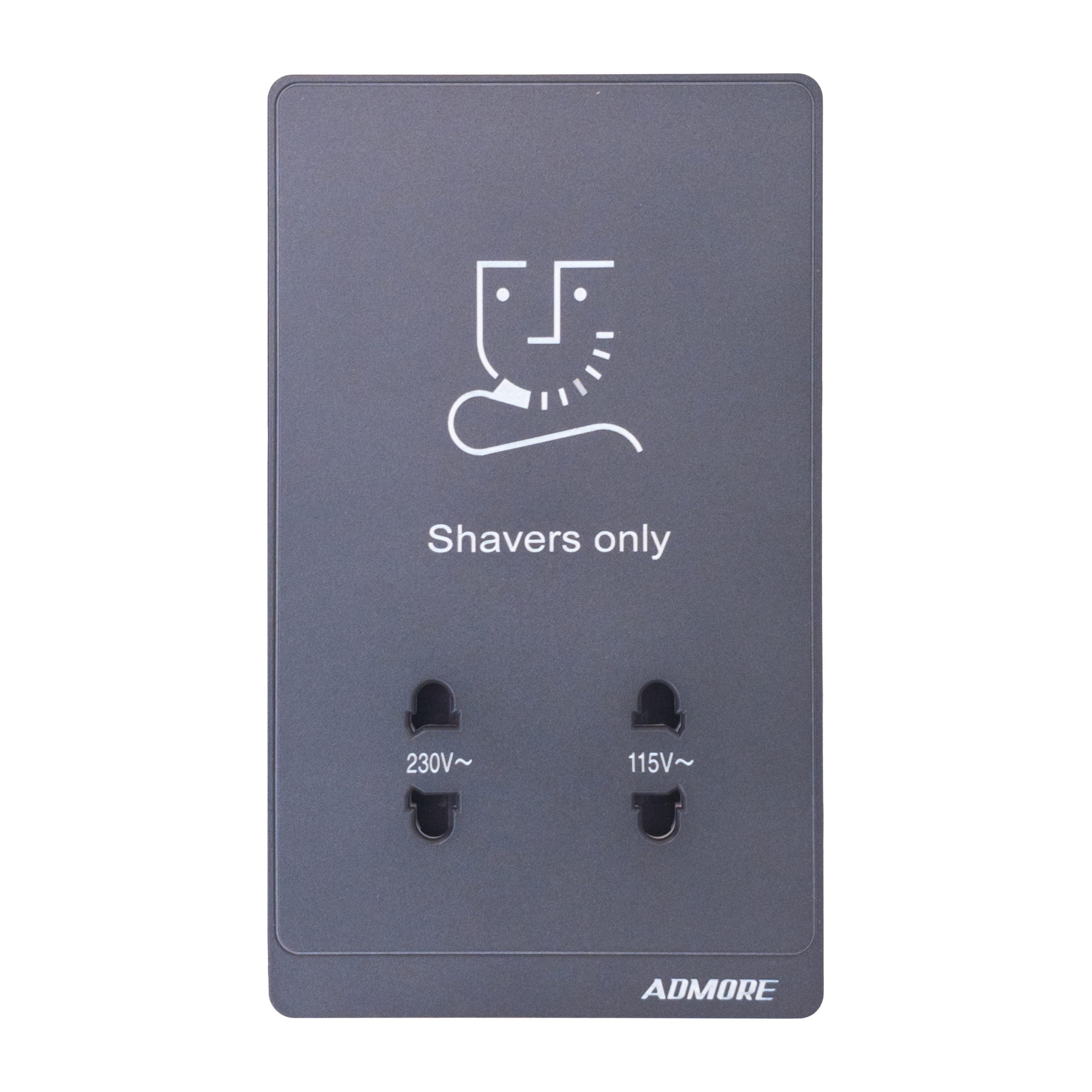 Admore Shaver Socket — PC Classic Range Grey (P-S058)