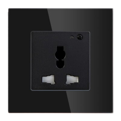 Admore 13A 1-Gang Wi-Fi Universal Smart Socket — Black Tempered Glass, Multi-Standard, 3000W, No Hub Required (SSW-405U-B)
