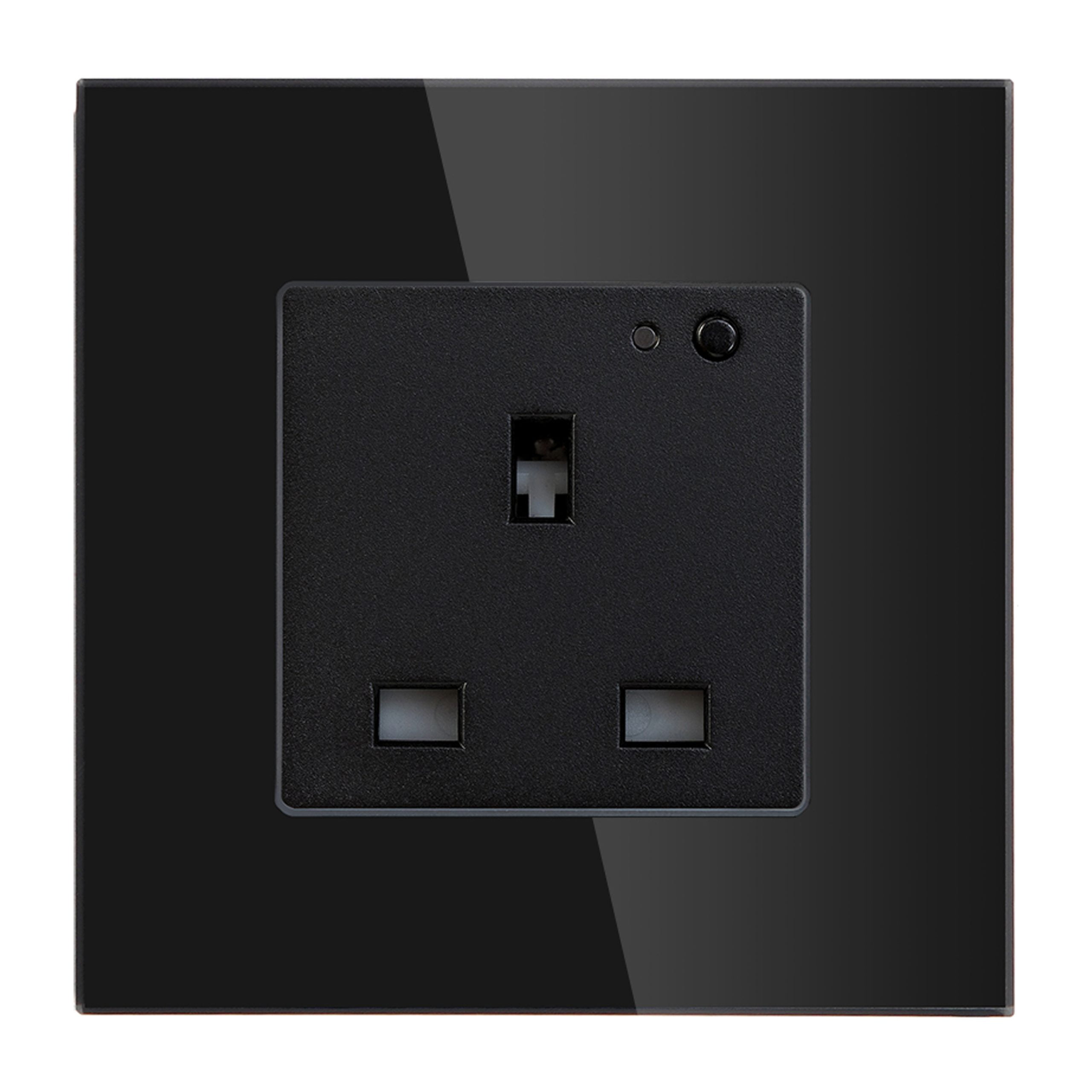 Admore 13A 1-Gang Wi-Fi Smart Socket — Black Tempered Glass, 3000W, No Hub Required (SSW-405-B)