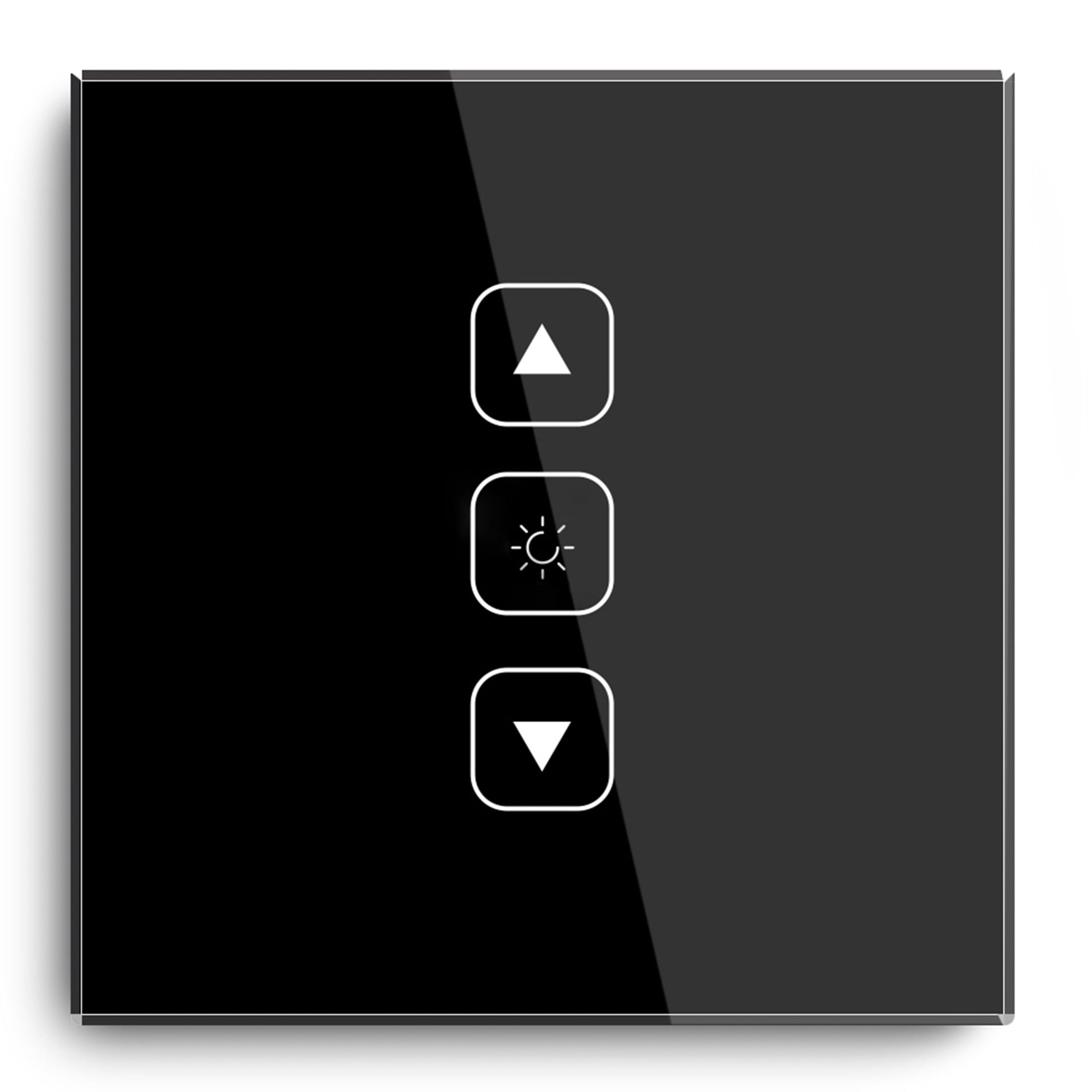 Admore 1-Gang Wi-Fi Dimmer Switch — Black Tempered Glass, No Neutral, 1000W (SSW-FD-B)