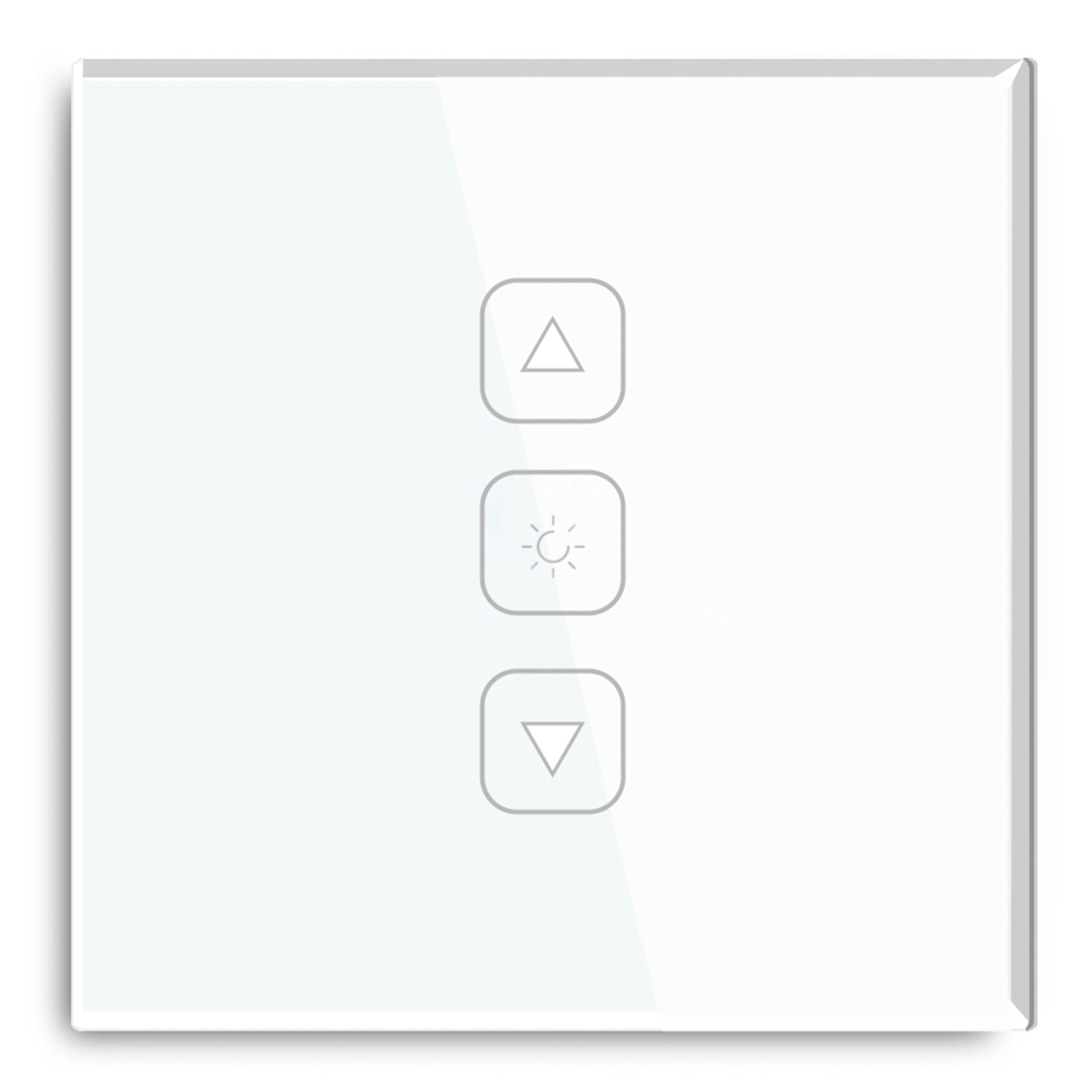 Admore 1-Gang Wi-Fi Dimmer Switch — White Tempered Glass, No Neutral, 1000W (SSW-FD)