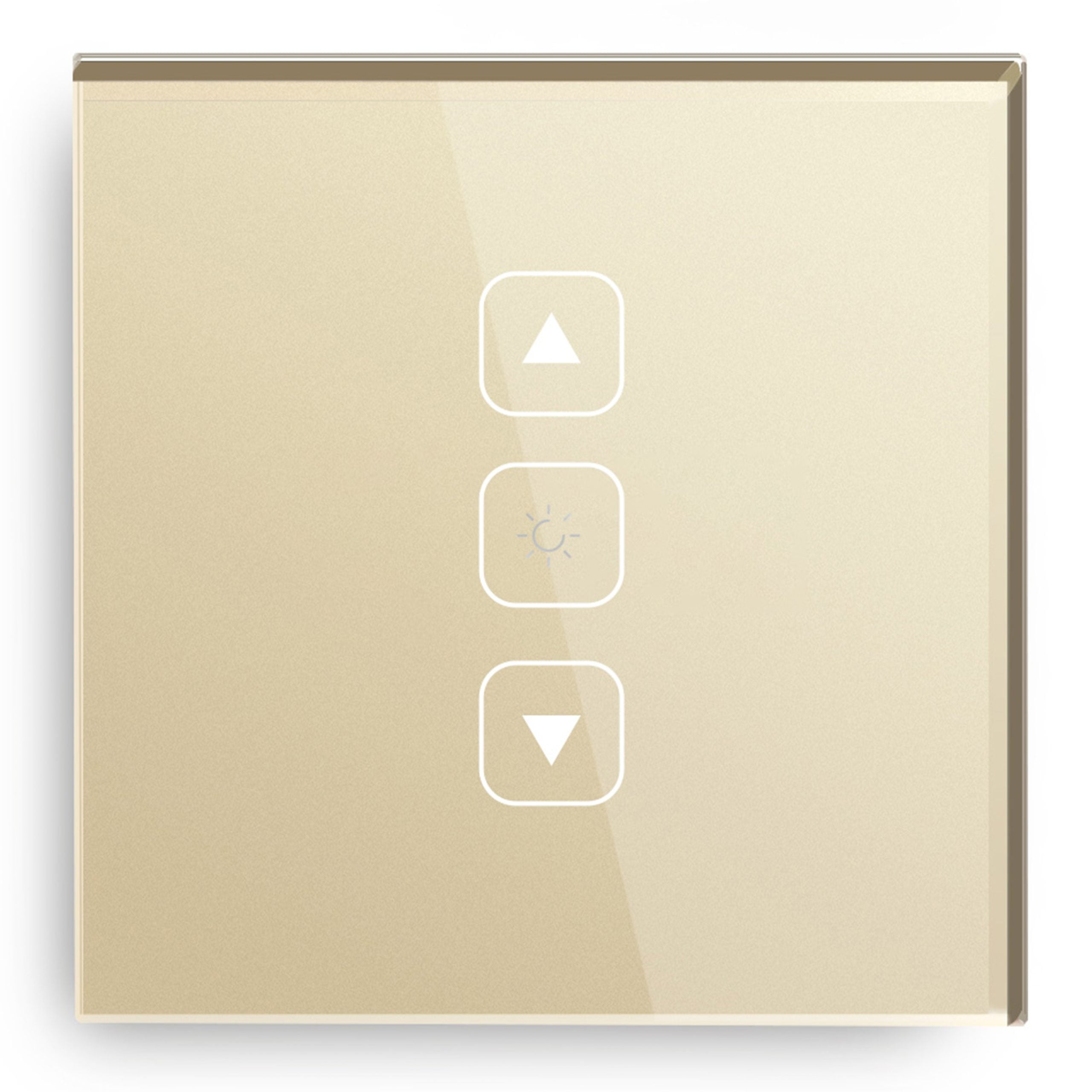 Admore 1-Gang Wi-Fi Dimmer Switch — Gold Tempered Glass, No Neutral, 1000W (SSW-FD-G)