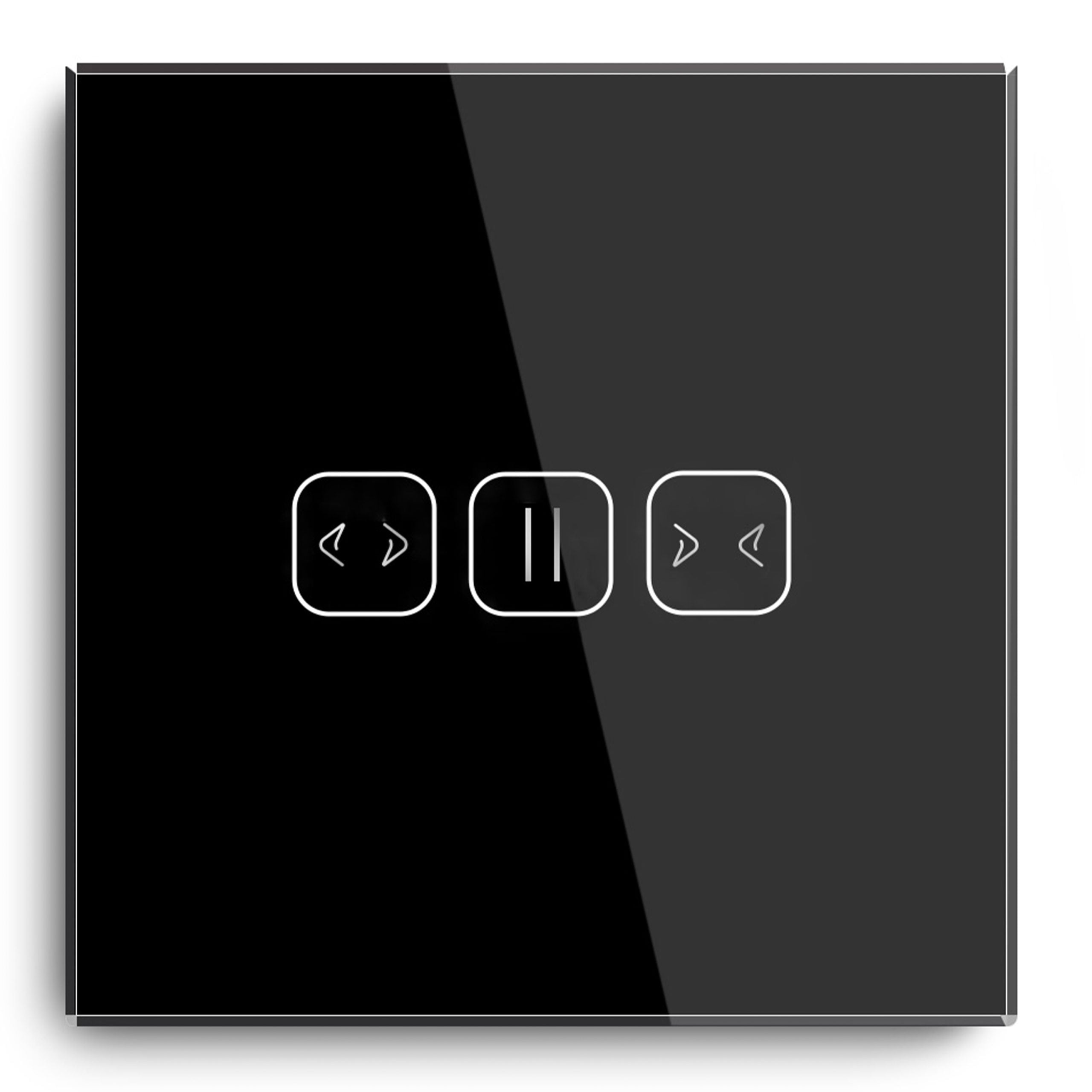 Admore 1-Gang Zigbee Curtain Switch — Black Left/Right Tempered Glass (SSW-D10Z-B)
