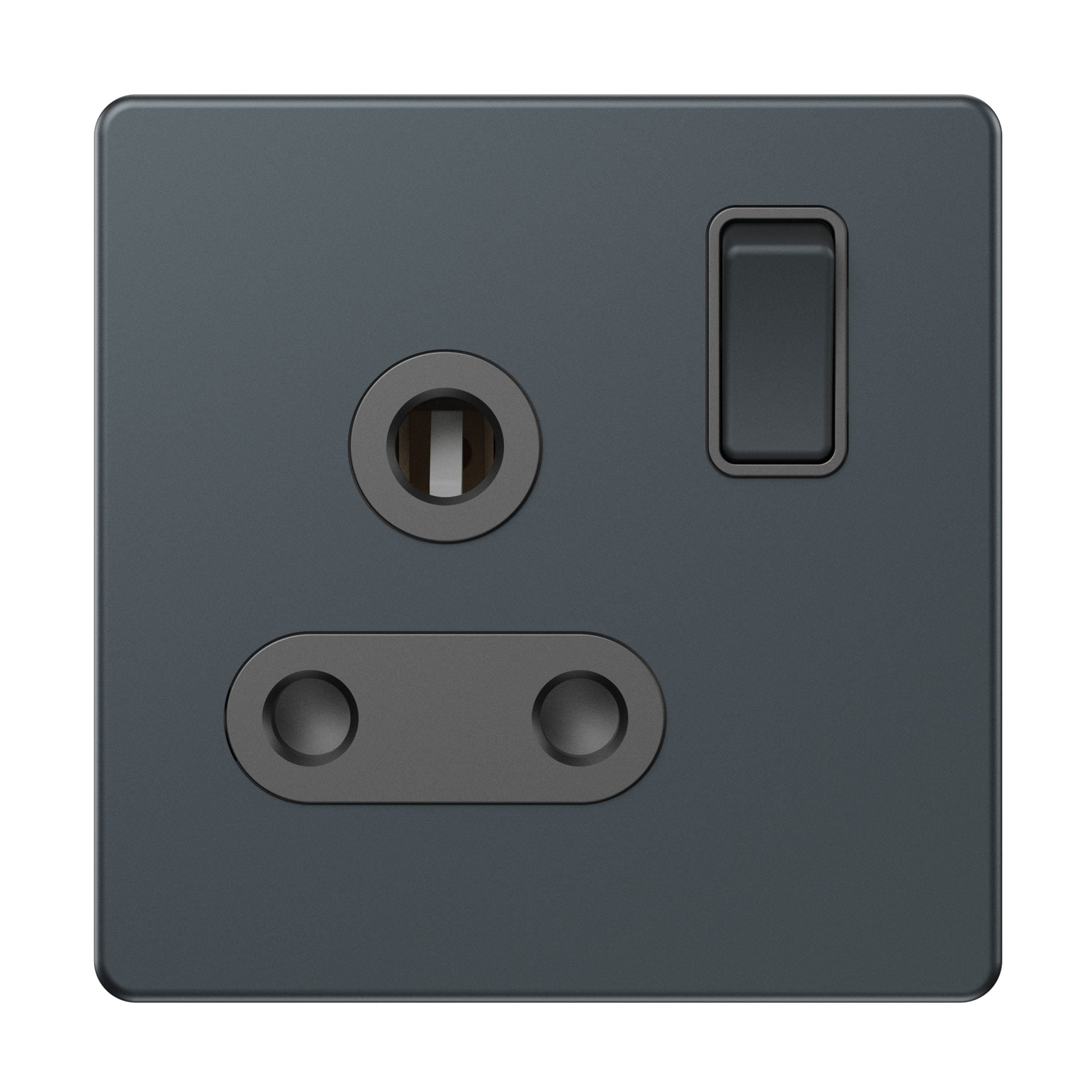 Admore 15A Switched Socket — Spruce Blue Metal Series (AS429)