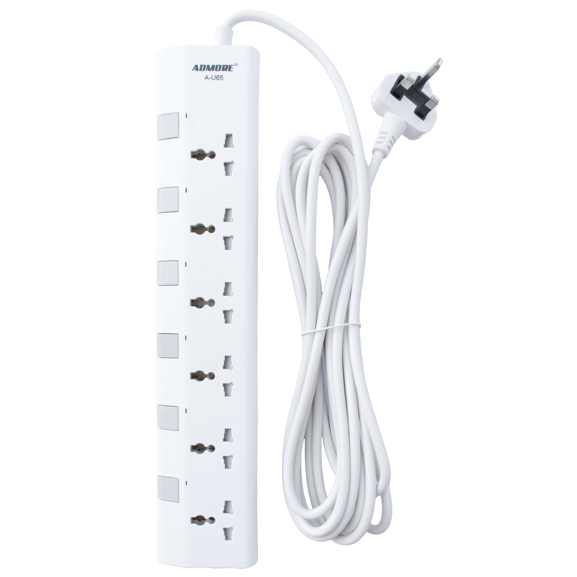 A-U65 | Admore  6 Gang 5 Meters Universal Socket Extension