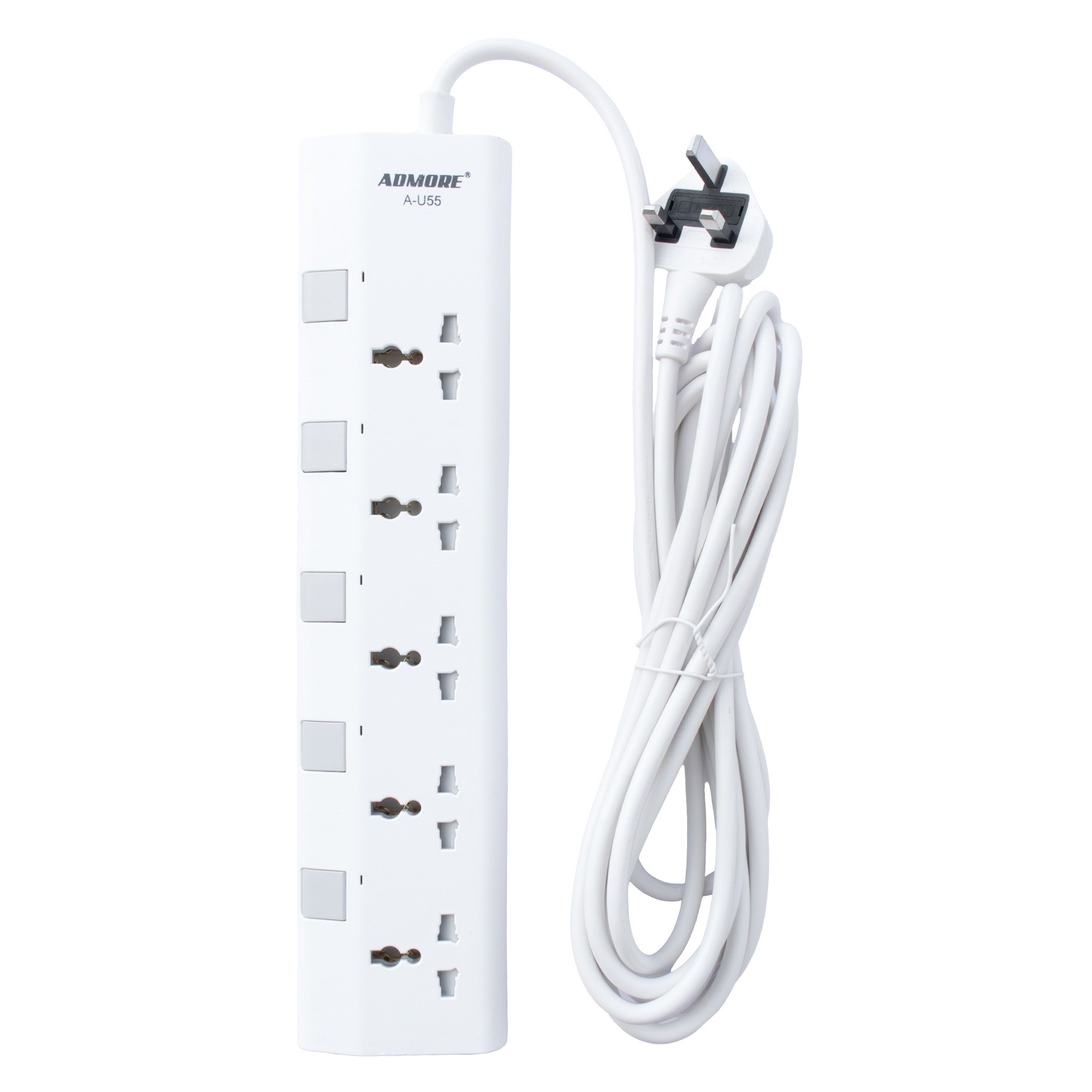 A-U55 | Admore  5 Gang 5 Meters Universal Socket Extension