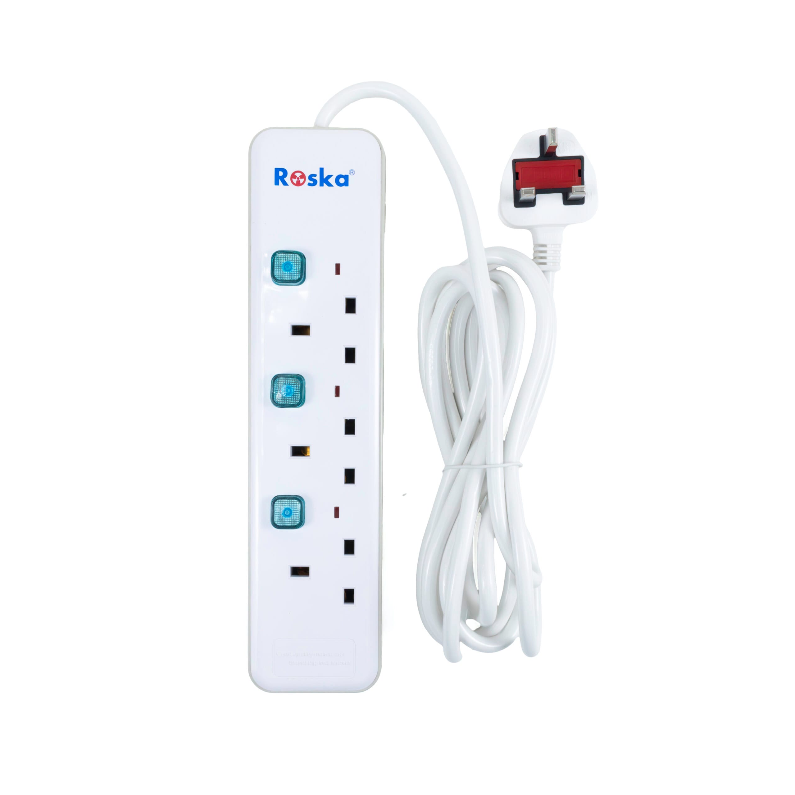 RES-3 | Roska 3 Gang 13A Switched Socket Extensions (3 Meters)