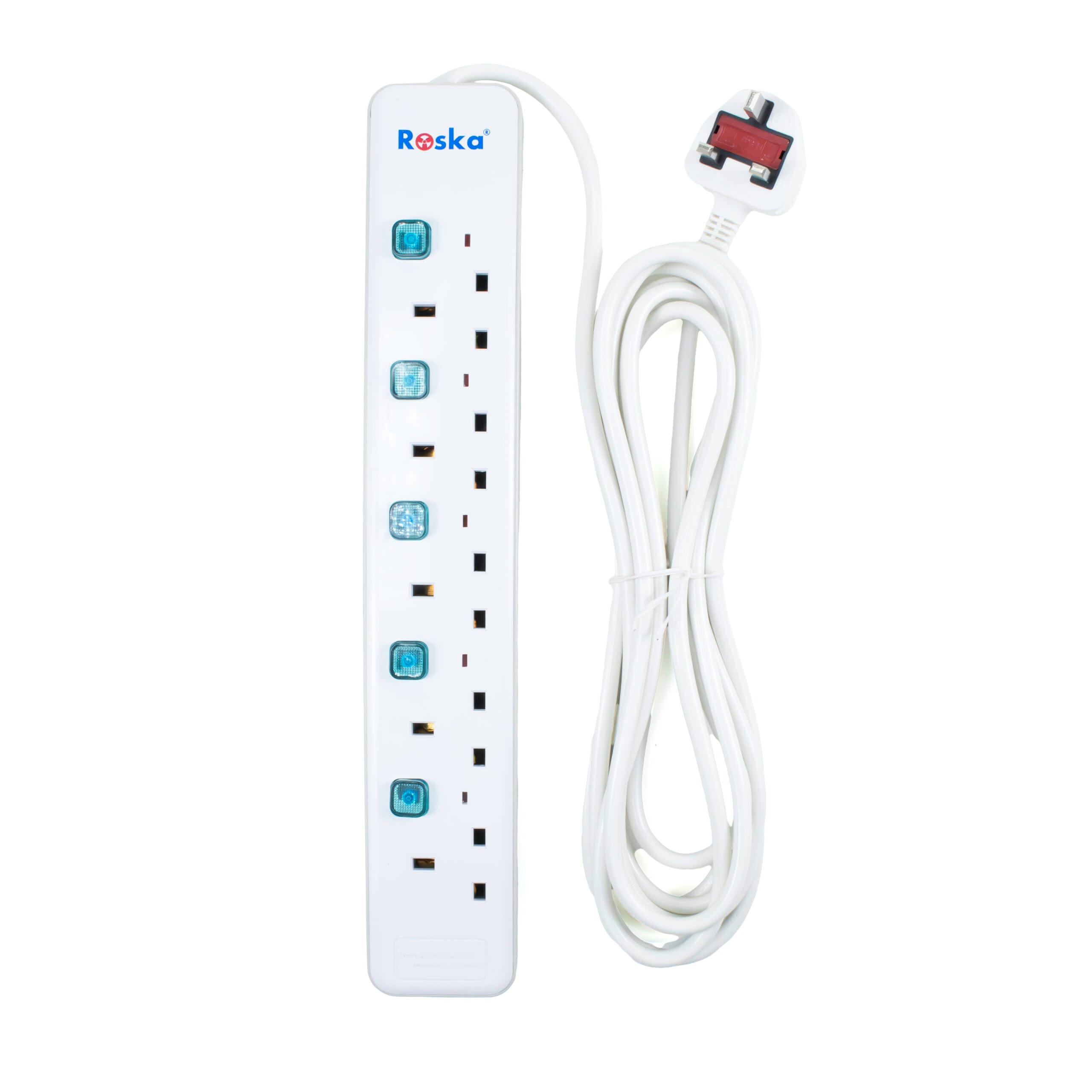 RES-5 | Roska 5 Gang 13A Switched Socket Extensions (5 Meters)