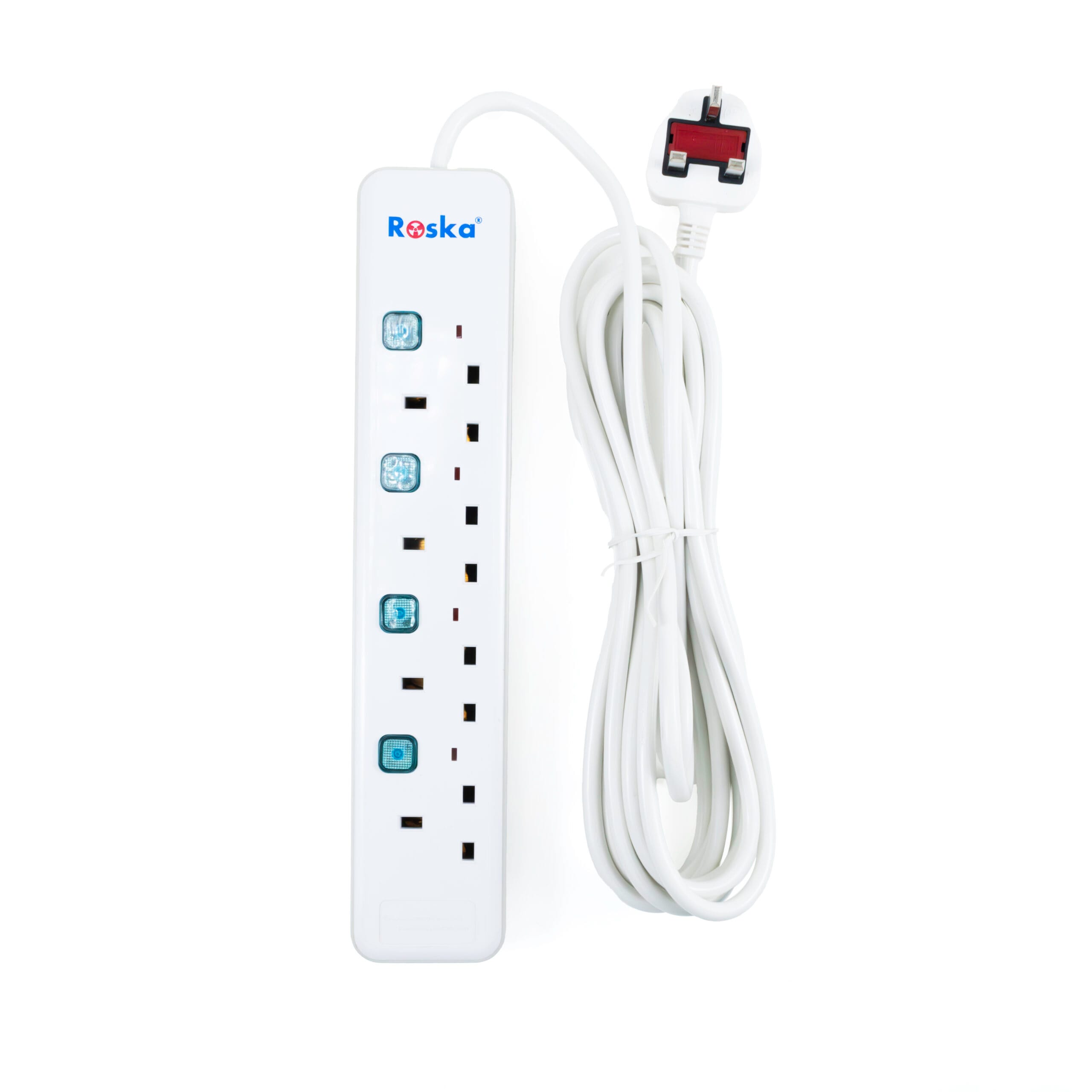 RES-1 | Roska 4 Gang 13A Switched Socket Extensions (5 Meters)