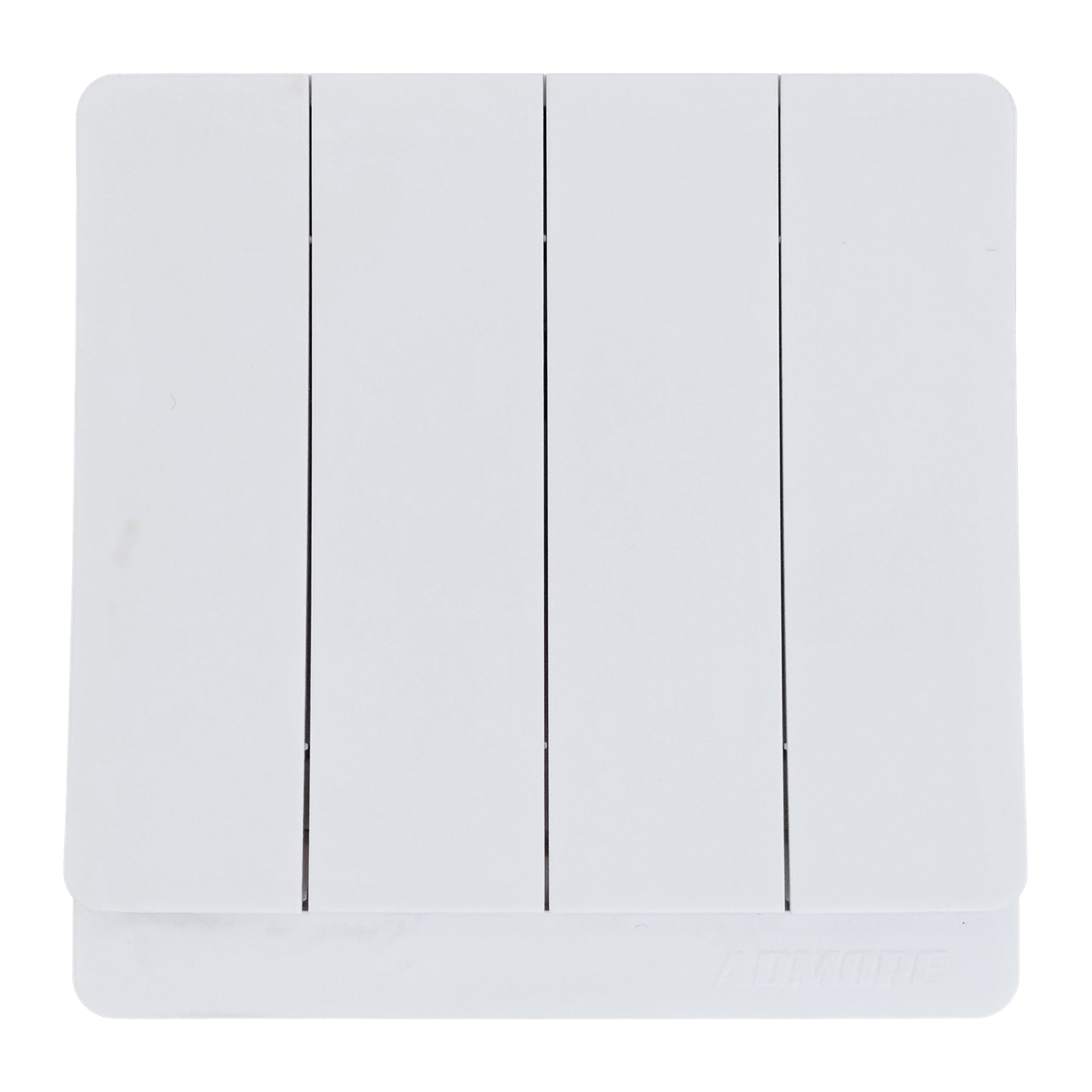 Admore 4 Gang 1 Way Switch (3x3) — PC Classic Range White (P-W313)