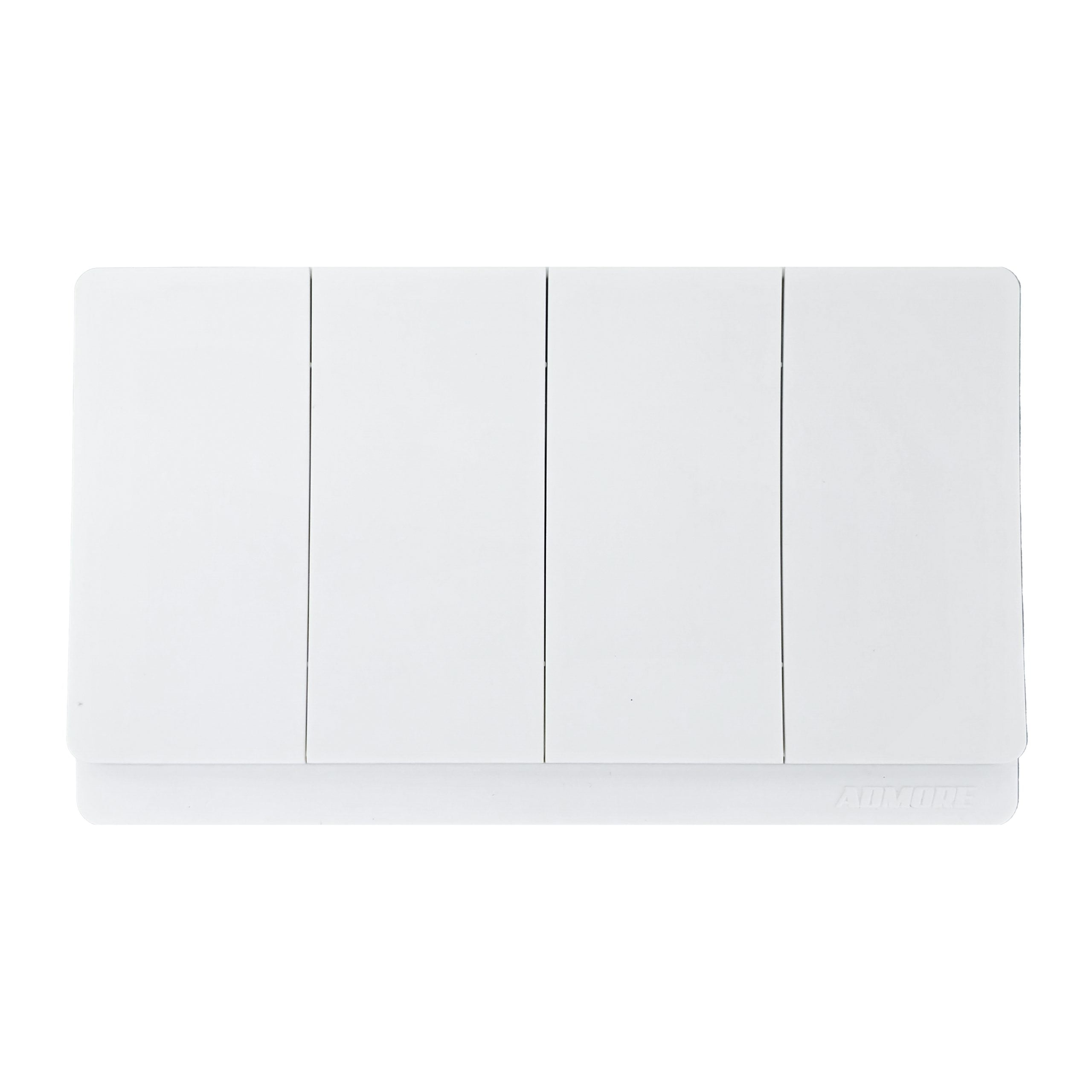 Admore 4 Gang 1 Way Switch (3x6) — PC Classic Range White (P-W007)