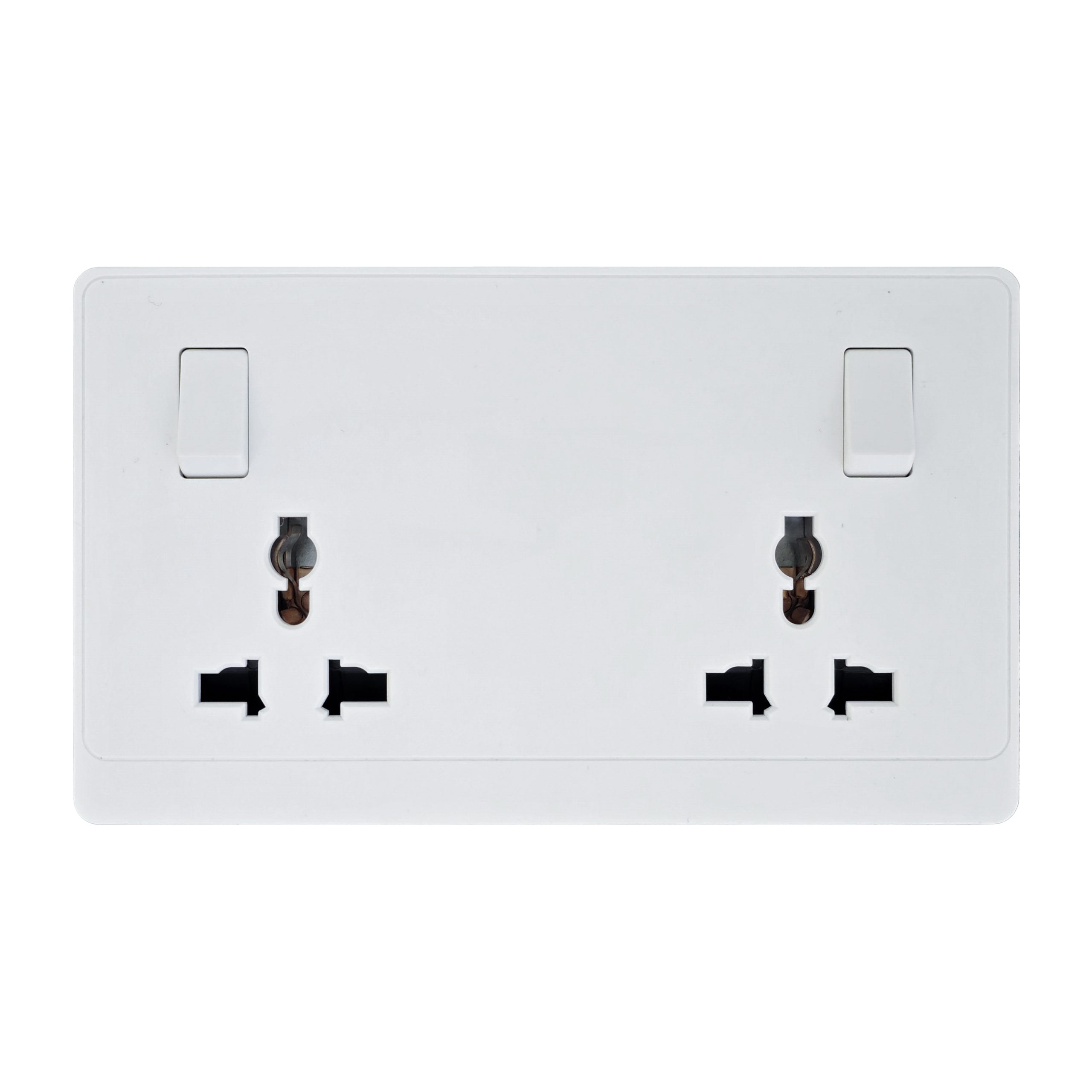 Admore 2 Gang Universal Socket — PC Classic Range White (P-W423)